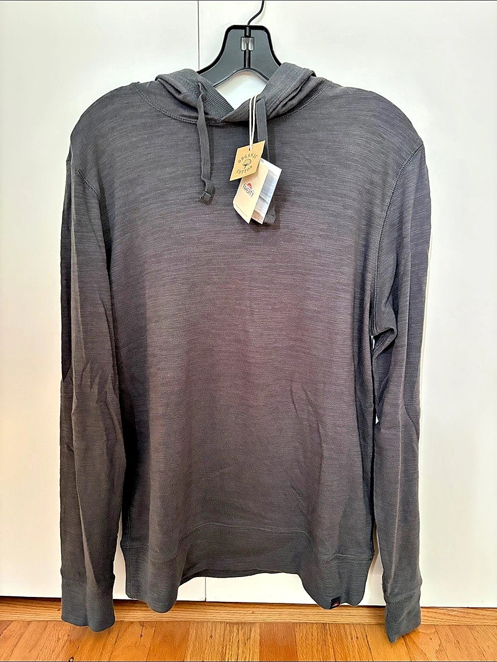 Faherty Sunwashed Slub Hoodie Organic Cotton Gray Medium - NWT